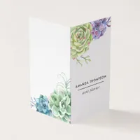 Watercolor Desert Cactus Succulents Business Card