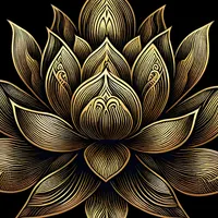 W2A Elegant Golden Lotus Flower The Light in Me Honors the Light in You