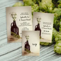 Growler, Dried Hops and White Daisies Brewery Wedding Stationery Collection