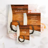 Horseshoe and White Satin Country Western Wedding Stationery Collection