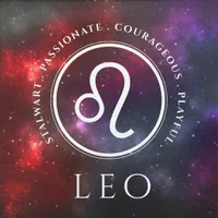 EO Elegant Leo Western Zodiac Sign on a Cosmic Starfield