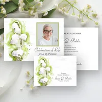 Lily of the Valley Flowers Funeral Service / Celebration of Life Memorial Stationery