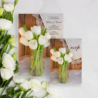 Mason Jar and White Tulips Country Barn Spring Wedding Stationery Collection