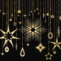 New Year's Wishes Party Collection: Vintage Black and Gold Stars