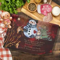 RED GOLD Merry Christmas, cute Characters Kitchen Towel