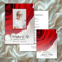 Red Rose and Pearls Funeral Service Memorial