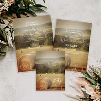 Round Hay Bales Farm Wedding Stationery Collection