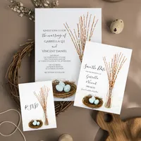 Rustic Bird Nest and Eggs Spring Wedding Stationery Collection