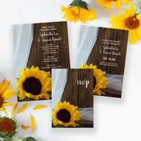 Rustic Yellow Sunflower Barn Wedding Stationery Collection