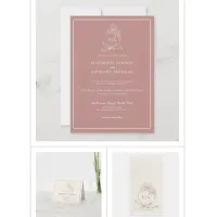 Elegant Dusty Rose Orchid Monogram Wedding
