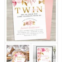 Twin Girls Blush Pink Baby Shower
