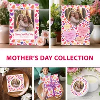 Colorful Watercolor Hearts Mother's Day Design