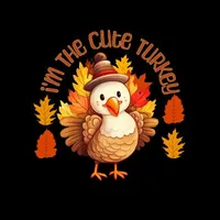 I'am Cute Turkey Colorful Thanksgiving