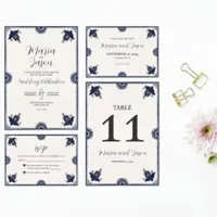 Mexican Blue Floral Otomi Simple Fiesta Wedding