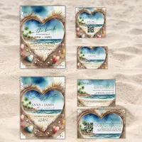 Watercolor On The Beach Ocean Tropical Wedding