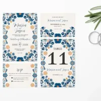 Mexican Blue Orange Floral Fiesta Wedding Suite