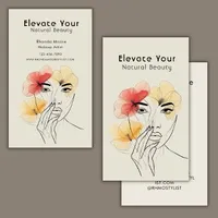 Minimal Art Line Face Flowers Beauty Business