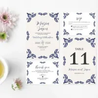 Mexican Talavera Floral Minimalist Wedding Suite