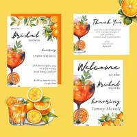 Aperol Spritz Watercolor Orange Bridal Shower