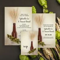 Dried Wheat and Hops Brewery Wedding Stationery Collection