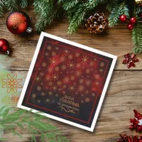 Elegant Pattern RED GOLD Merry Christmas Napkins