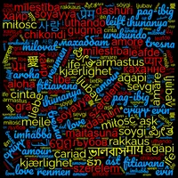 WOW Colorful Love Word Cloud in Many Languages