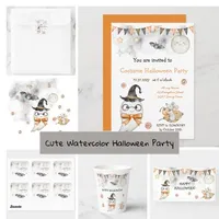 Cute Watercolor Ghost Pastel Halloween Kids