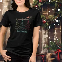 Christmas Tree with Bird Tri-Blend Shirt