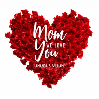 Red Roses Heart Love You Mom Mother's Day Design Group
